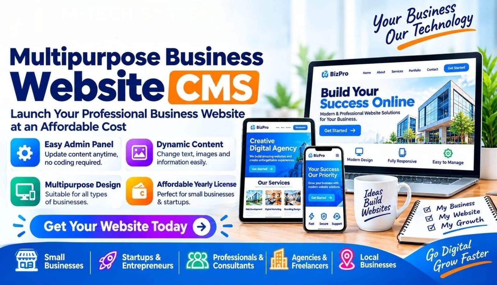 Multi-Purpose Website CMS:The Smart Solution for Managing Your Business Online